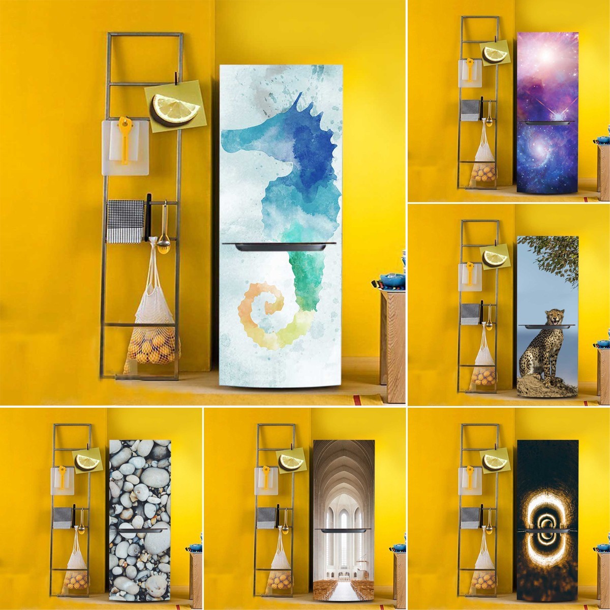 60*150cm Fridge Stickers Refrigerator PVC Cover Sticker Vinyl Decal