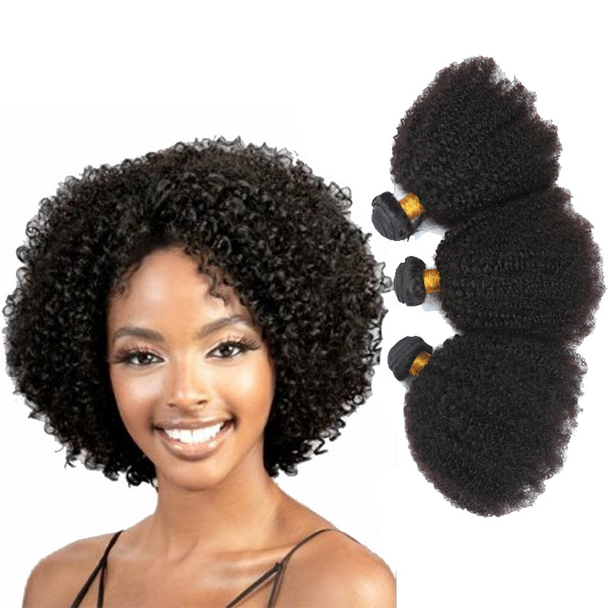 Afro Curly Human Hair Extensions