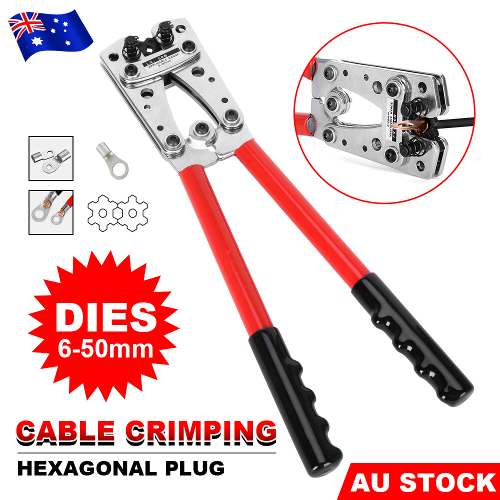 6 50 mm² Anderson Plug Crimp Crimping Tool Battery Cable Lug Hex