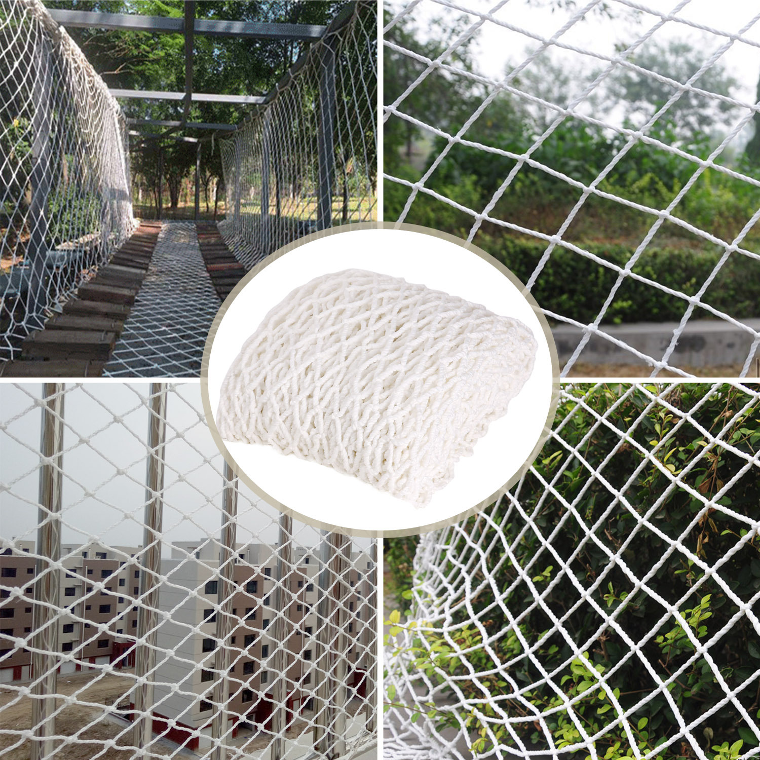 White Cargo Rope Net Mesh Outdoor Playground Climbing Frame Playhouse