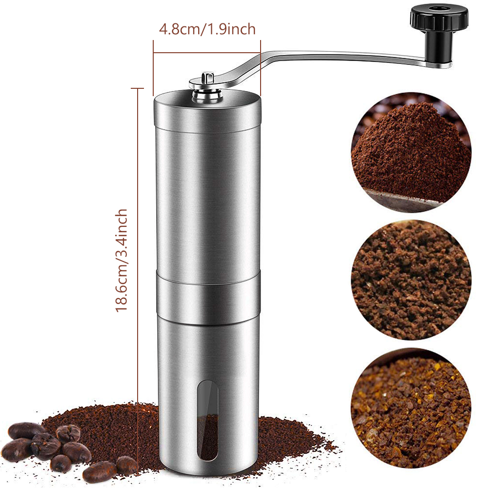 Stainless Steel Manual Coffee Grinder Spice Beans Nuts Hand Grinding Mill Tool