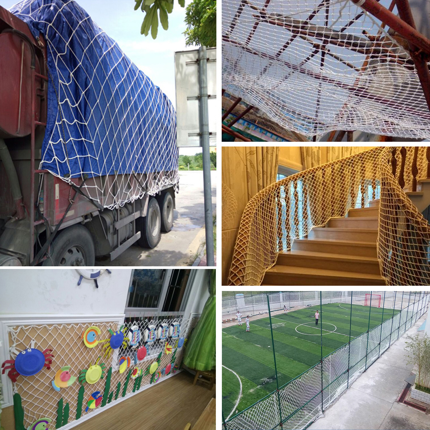 White Cargo Rope Net Mesh Outdoor Playground Climbing Frame Playhouse